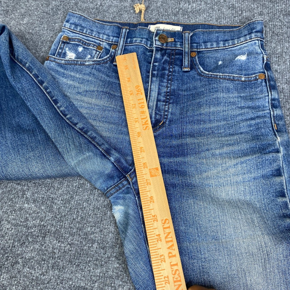 Madewell Classic Straight Jeans Blue High Rise Raw Hem AA614 Size 26 Selvedge - Picture 8 of 10
